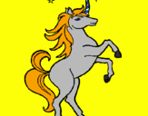 Disegno Unicorno pitturato su silvia