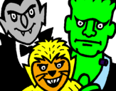Disegno Personaggi Halloween  pitturato su anónimo