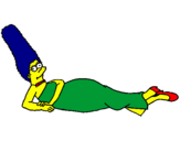 Disegno Marge pitturato su boris