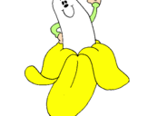 Disegno Banana pitturato su simona