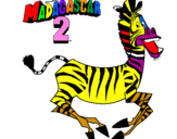 Disegno Madagascar 2 Marty pitturato su zareia