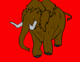 Disegno Mammuth II pitturato su davide