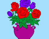 Disegno Vaso di fiori pitturato su mitika elisina
