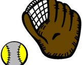 Disegno Guanto da baseball e pallina pitturato su ale