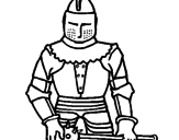 Disegno Cavaliere con una mazza  pitturato su zwan