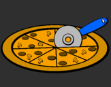 Disegno Pizza pitturato su ALESSIO