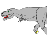 Disegno Tyrannosaurus Rex  pitturato su mauro