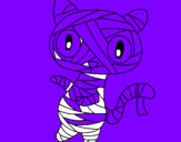 Disegno Mummia gatto scaraboechio pitturato su Aurora