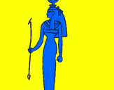 Disegno Hathor pitturato su margherita
