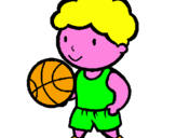 Disegno Giocatore di pallacanestro  pitturato su BOSS