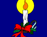 Disegno Candela di Natale pitturato su lucy