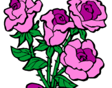 Disegno Mazzo di rose  pitturato su Ivana