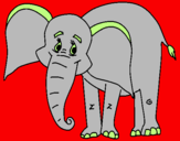 Disegno Elefante felice  pitturato su luigi