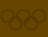 Disegno Anelli dei giochi olimpici  pitturato su Riccardo