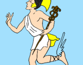 Disegno Hermes pitturato su simone