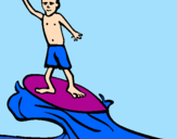 Disegno Surf pitturato su anita