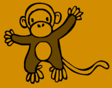 Disegno Scimmietta pitturato su bat mem 