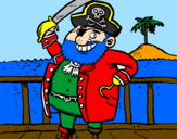 Disegno Pirata a bordo  pitturato su PIRATA BARBABLU