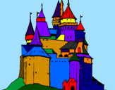 Disegno Castello medievale  pitturato su FRANCESCOO