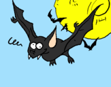 Disegno Pipistrello pazzo  pitturato su Stefano
