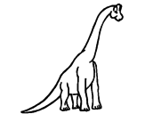 Disegno Branchiosauro  pitturato su giacomo
