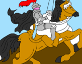 Disegno Cavaliere a cavallo pitturato su         FRANCESCO