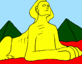 Disegno Sfinge pitturato su sofia