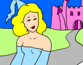 Disegno Principessa e castello  pitturato su NICOLE