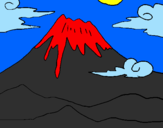 Disegno Monte Fuji pitturato su Camillo e Giuseppe