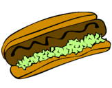 Disegno Hot dog pitturato su giulia