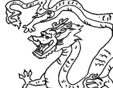 Disegno Drago cinese pitturato su francesca