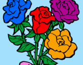 Disegno Mazzo di rose  pitturato su CHINA97