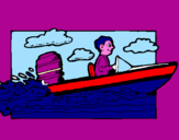 Disegno Acquatico barca pitturato su Davide