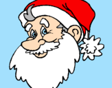 Disegno Faccione Babbo Natale  pitturato su patti