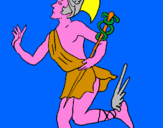 Disegno Hermes pitturato su PIETRO A