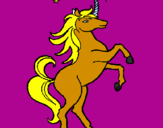 Disegno Unicorno pitturato su camilla 