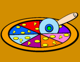 Disegno Pizza pitturato su ARIANNINA