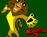 Disegno Madagascar 2 Alex 2 pitturato su pippi