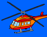 Disegno Elicottero   pitturato su ciriaco