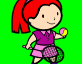 Disegno Ragazza che gioca a tennis  pitturato su Alessia
