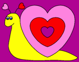 Disegno Lumachina cuore  pitturato su sara 