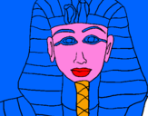 Disegno Tutankamon pitturato su luca