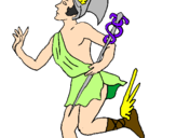 Disegno Hermes pitturato su ermes