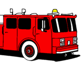 Disegno Camion dei pompieri pitturato su alessandro