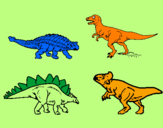 Disegno Dinosauri di terra  pitturato su lioloi
