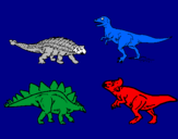 Disegno Dinosauri di terra  pitturato su elisa e mattia