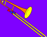 Disegno Trombone  pitturato su tromba