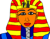 Disegno Tutankamon pitturato su FRANCI