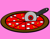Disegno Pizza pitturato su Danza99
