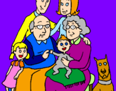 Disegno Famiglia pitturato su Simo